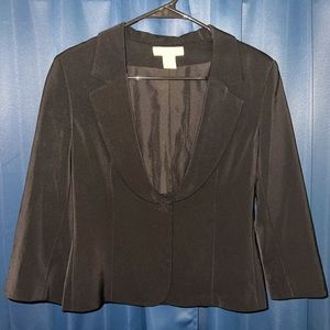 White House Black Market Women's Fitted Jacket Size 8 Crop One Button